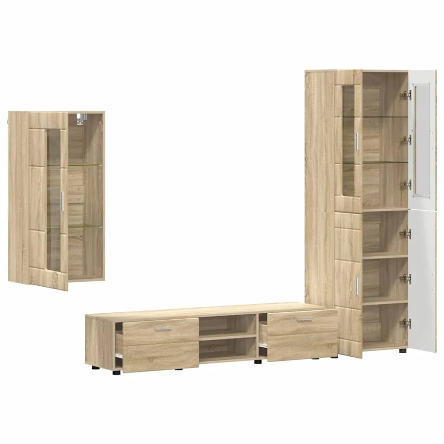 Ensemble meuble TV FLORIN 3 pcs Chêne Sonoma Bois d'ingénierie - 5