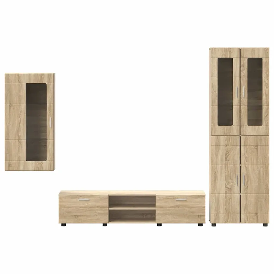 Ensemble meuble TV FLORIN 3 pcs Chêne Sonoma Bois d'ingénierie - 9