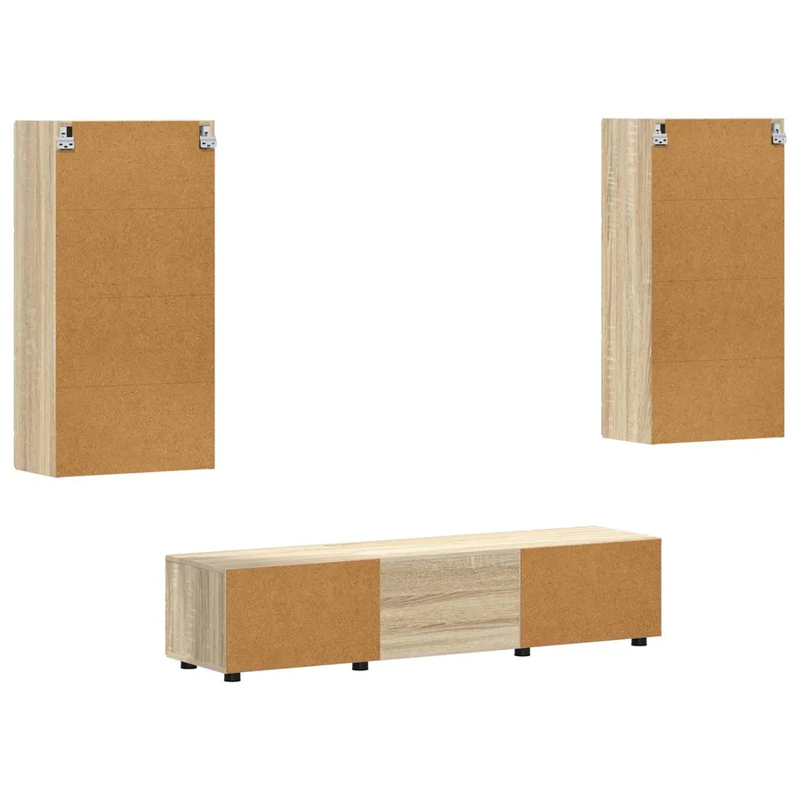 Ensemble meuble TV FLORIN 3 pcs Chêne Sonoma Bois d'ingénierie - 9