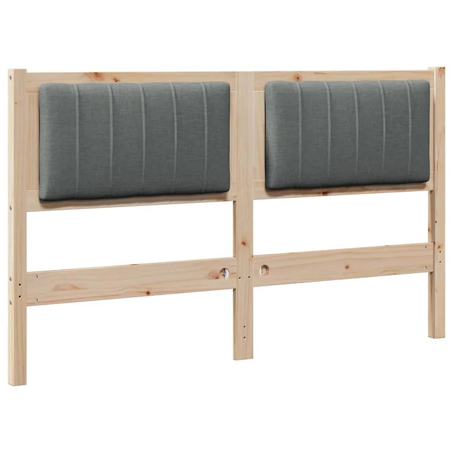 Tête de lit capitonnée Marron 135 cm Pin massif - 2