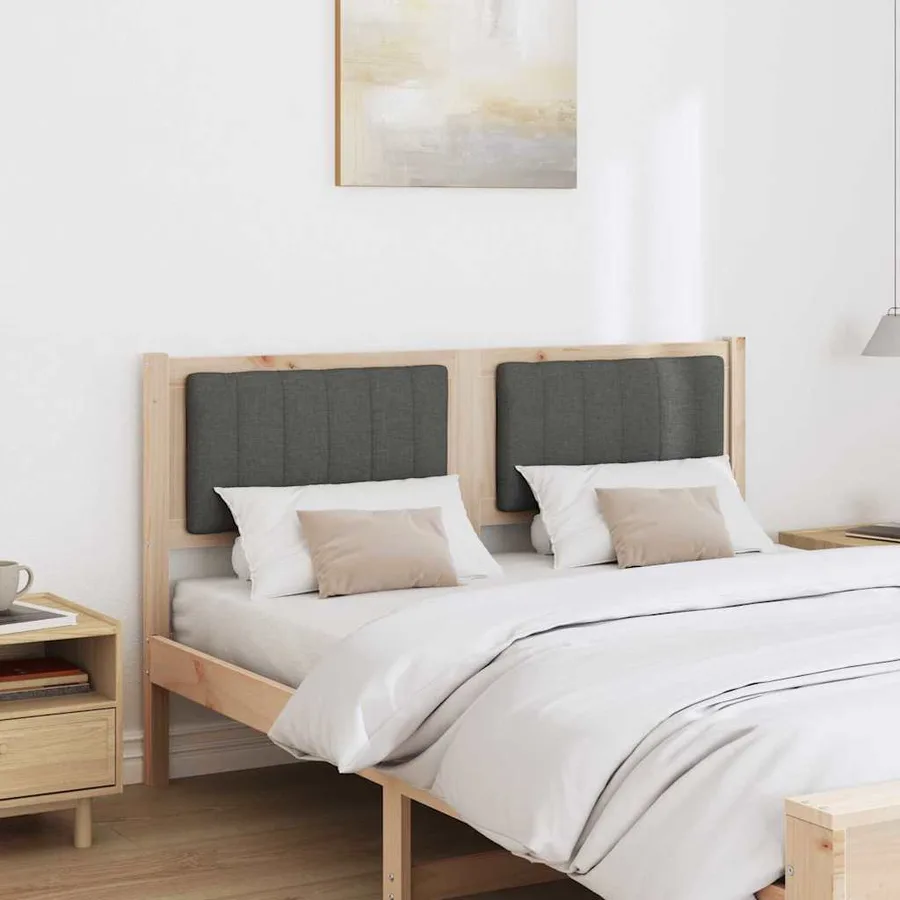 Tête de lit capitonnée Marron 135 cm Pin massif - 3