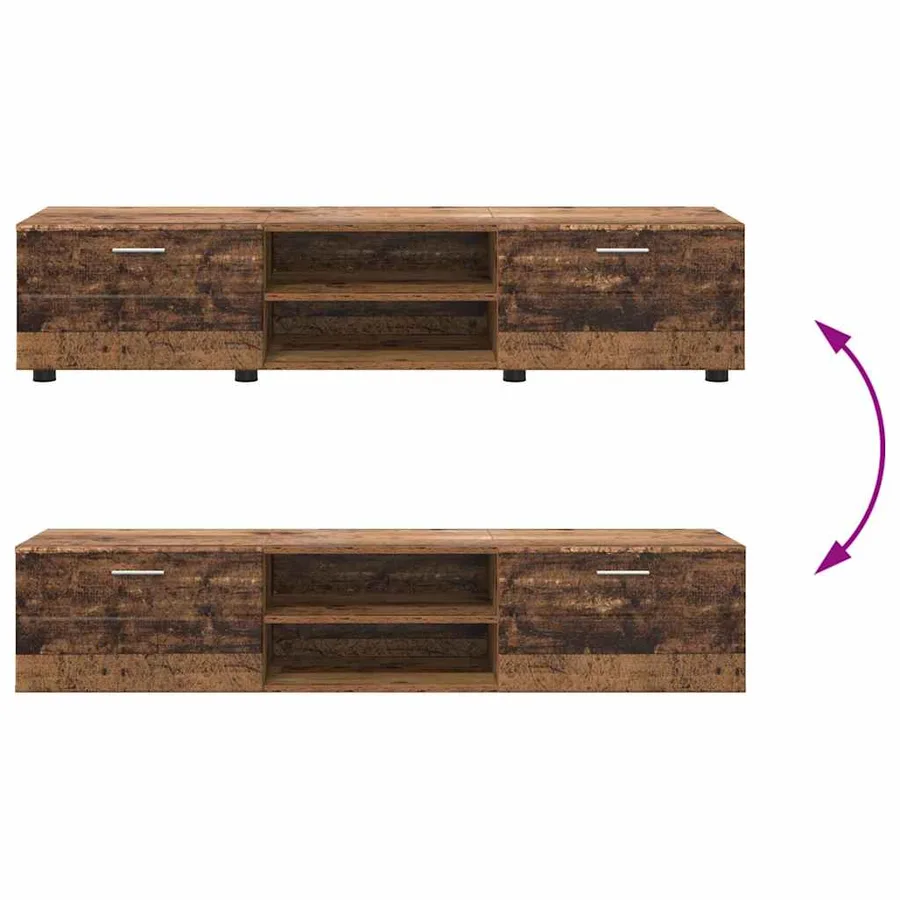 Ensemble meuble TV FLORIN 3 pcs Bois ancien Bois d'ingénierie - 12