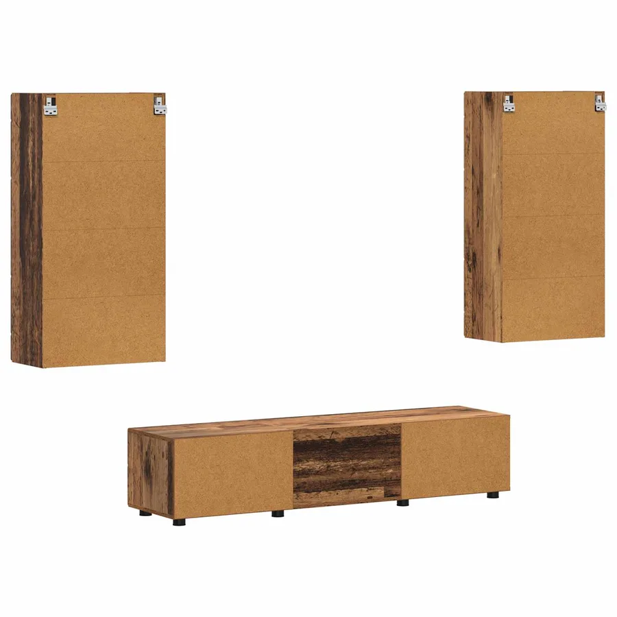 Ensemble meuble TV FLORIN 3 pcs Bois ancien Bois d'ingénierie - 9
