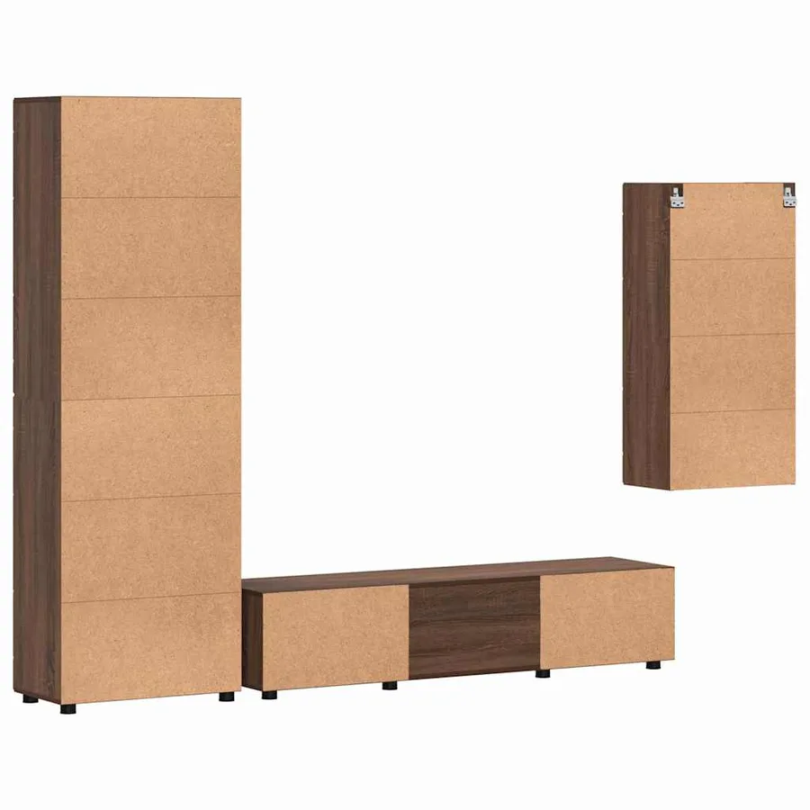 Ensemble meuble TV FLORIN 3 pcs Bois ancien Bois d'ingénierie - 8