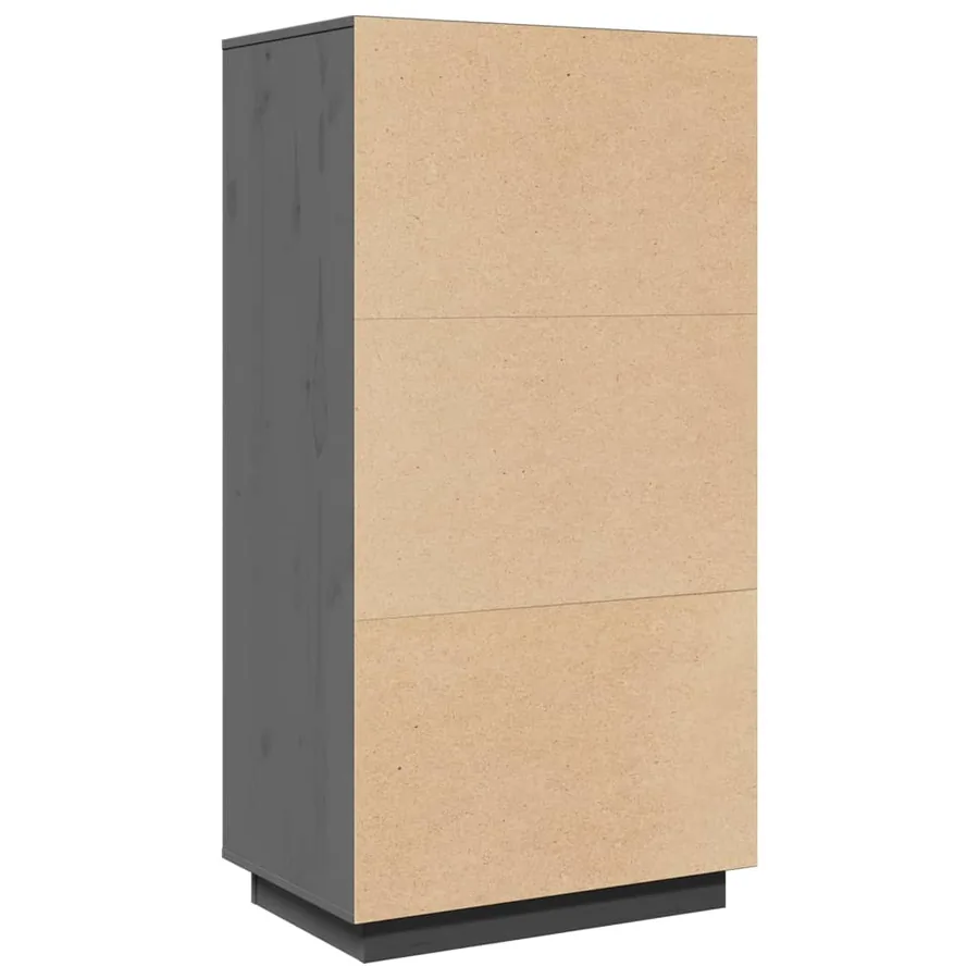 Buffet haut Gris 60x40x116,5 cm Bois massif de pin - 7