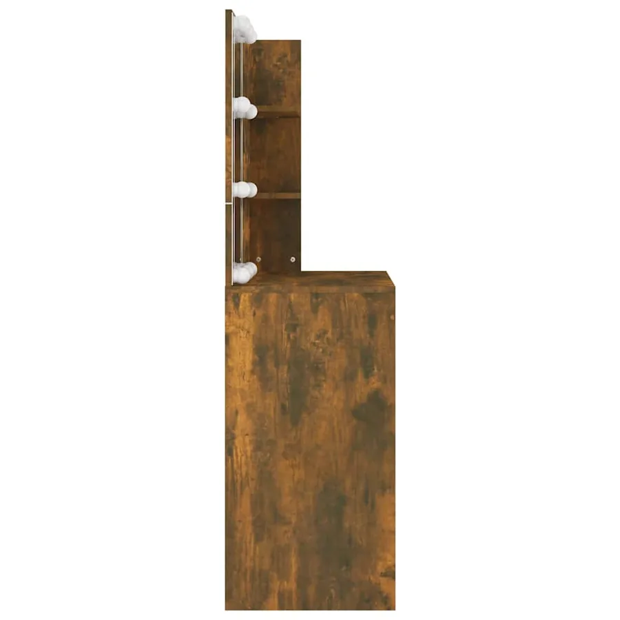 Coiffeuse avec LED Chêne fumé 74,5x40x141 cm - 6