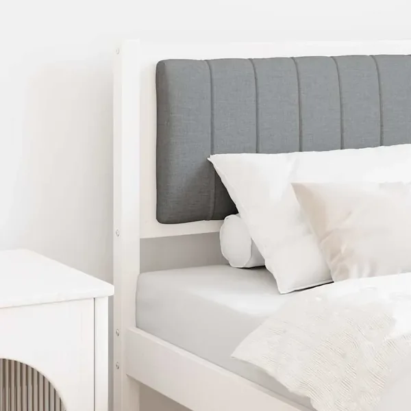 Tête de lit capitonnée avec tête de lit Blanc 75 cm Pin massif