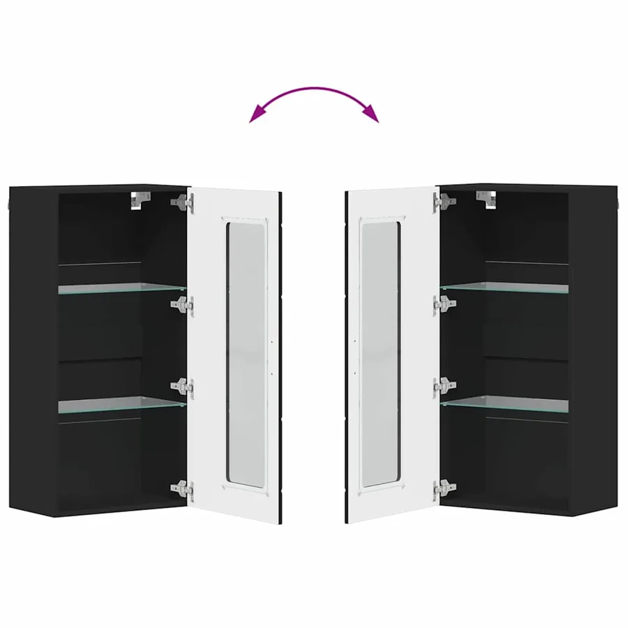 Ensemble meuble TV FLORIN 3 pcs Noir Bois d'ingénierie - 14
