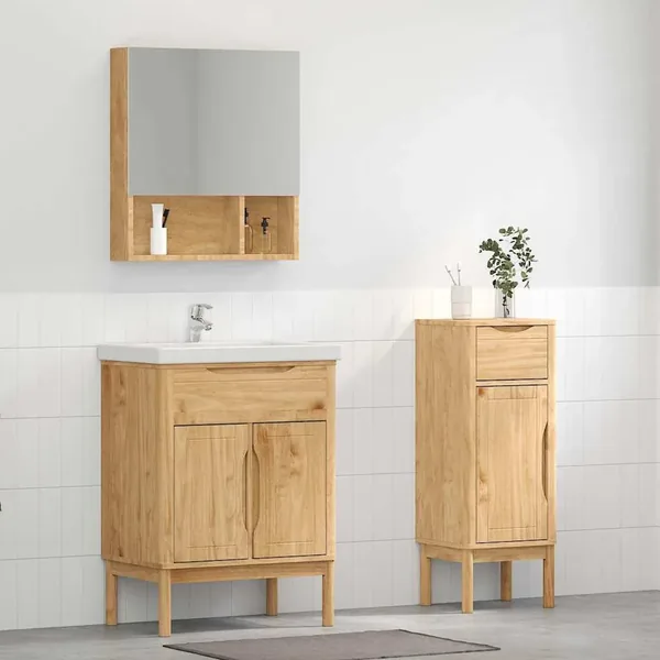 Ensemble de mobilier de salle de bain FLORO 2 pcs Cire marron