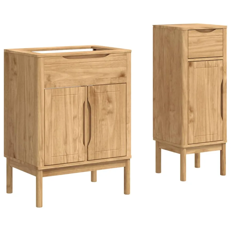 Ensemble de mobilier de salle de bain FLORO 2 pcs Cire marron - 2