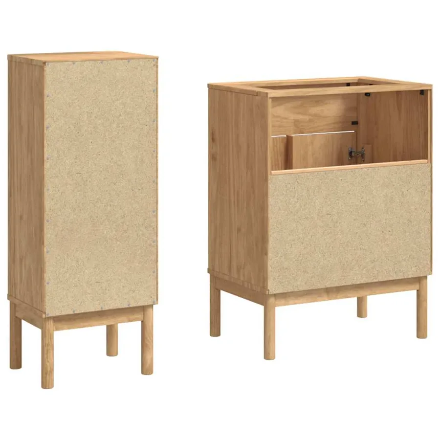 Ensemble de mobilier de salle de bain FLORO 2 pcs Cire marron - 9