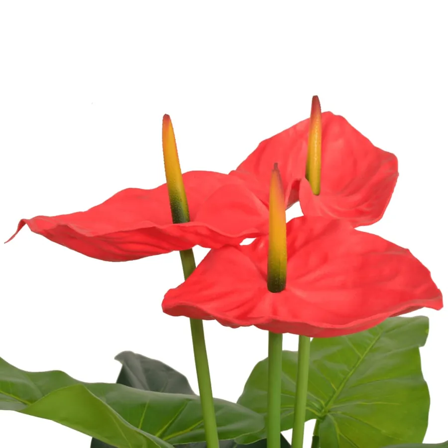 Plante artificielle avec pot Anthurium 90 cm Rouge et Jaune - 2