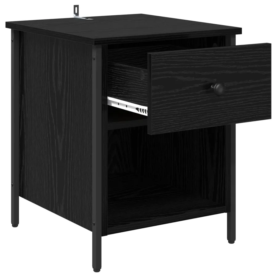Cabinet de chevet Chêne noir 40 x 42 x 50 cm Bois d'ingénierie - 5