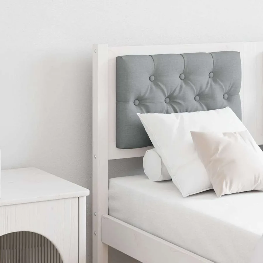 Tête de lit Autre Blanc et gris clair 135 cm Bois massif en pin