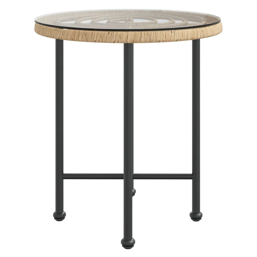 Table de salle à manger Ø50 cm Verre trempé et acier - 3