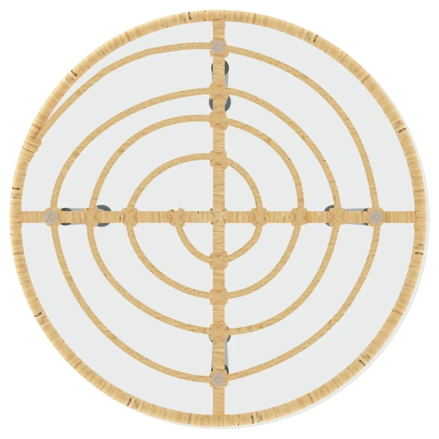 Table de salle à manger Ø50 cm Verre trempé et acier - 4