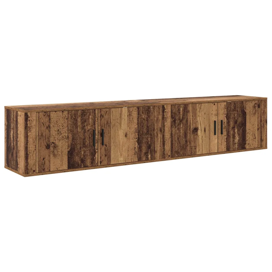 Ensemble de meuble TV mural 2 pcs Bois Ancien Bois d'ingénierie - 7