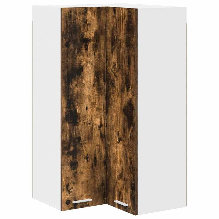 Armoire suspendue Chêne fumé et Blanc 57 x 57 x 100 cm - 2