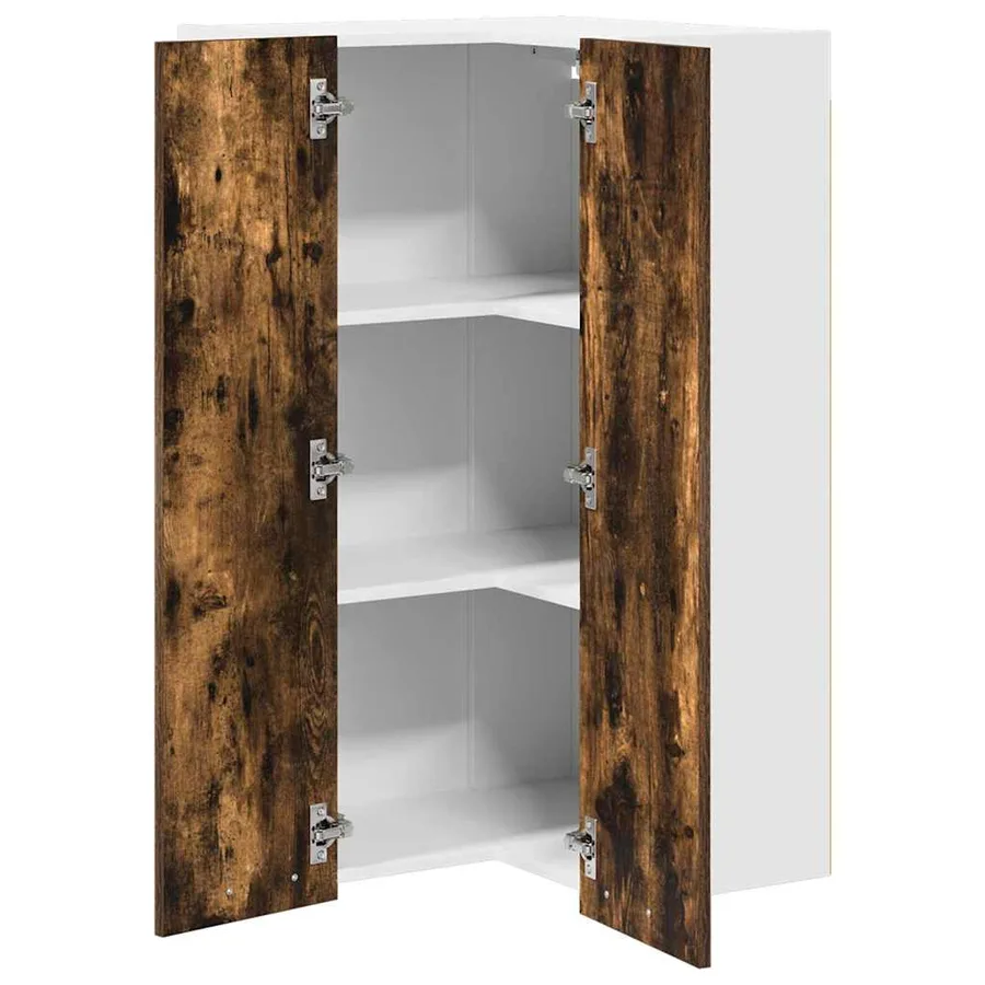 Armoire suspendue Chêne fumé et Blanc 57 x 57 x 100 cm - 5
