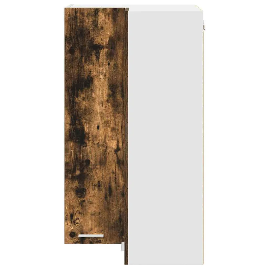 Armoire suspendue Chêne fumé et Blanc 57 x 57 x 100 cm - 6