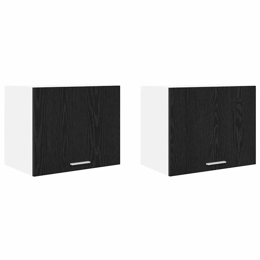 Armoire suspendue 2 pcs Chêne noir et Blanc 50 x 31 x 40 cm - 2