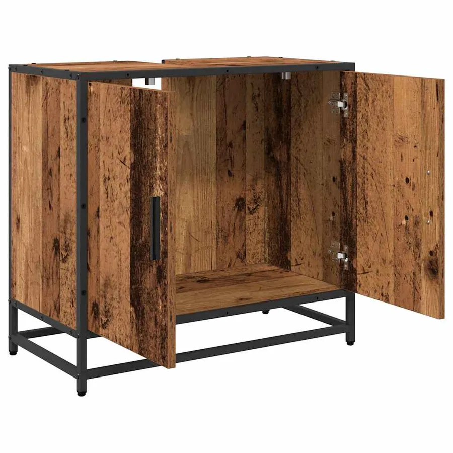Meuble de Lavabo de Salle de Bain Bois Ancien 65 x 33 x 60 cm - 5