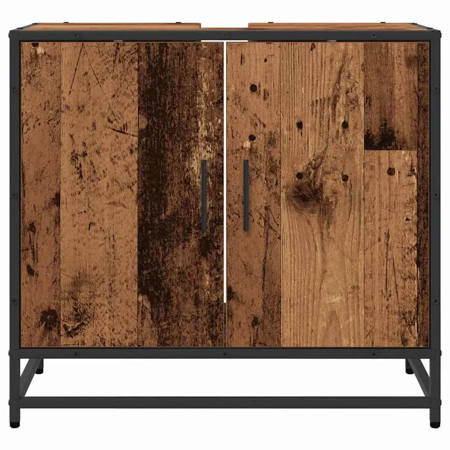Meuble de Lavabo de Salle de Bain Bois Ancien 65 x 33 x 60 cm - 6