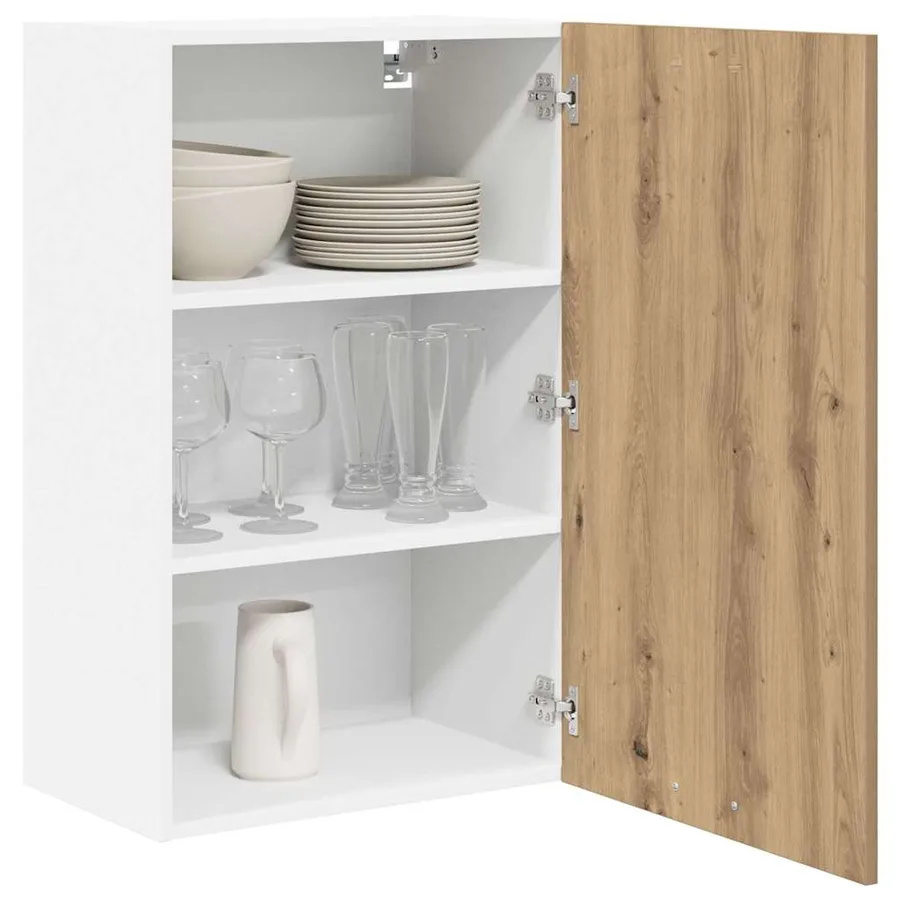 Armoire suspendue Chêne Artisan et Blanc 50 x 31 x 80 cm - 3