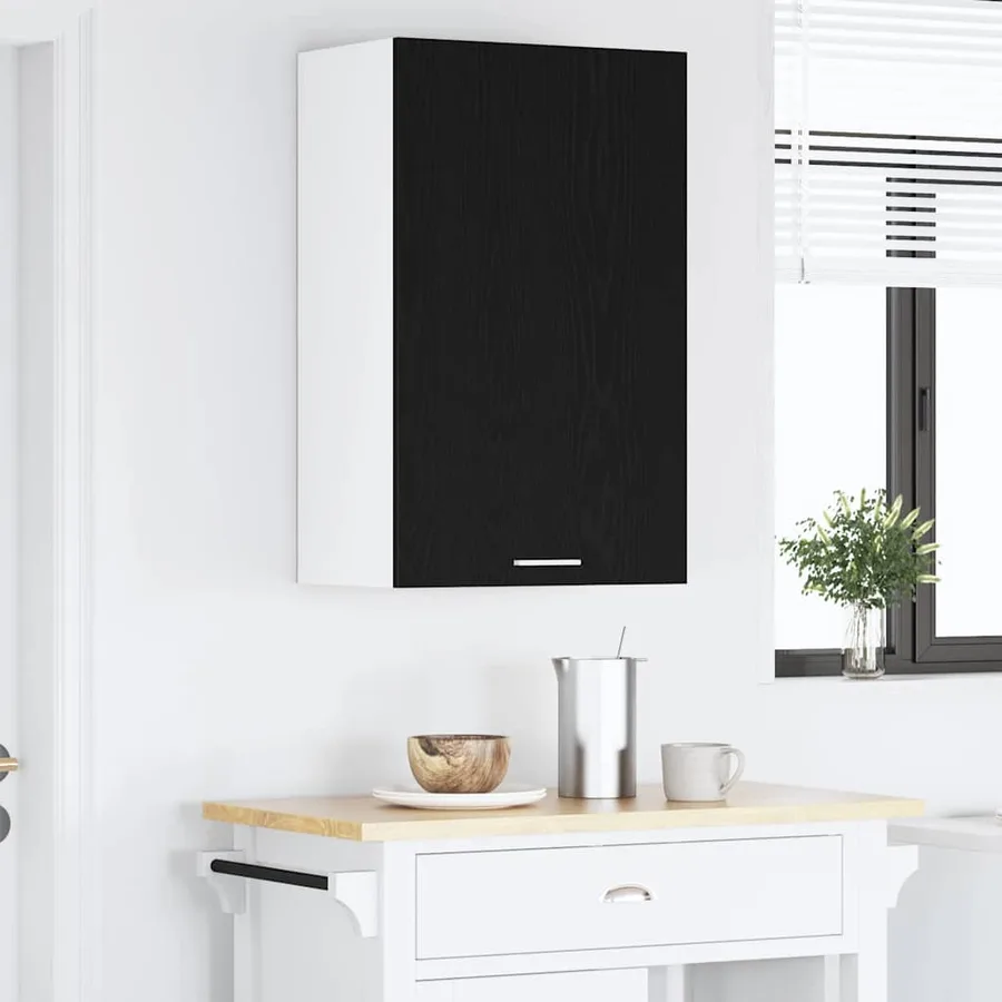 Armoire suspendue Chêne noir et Blanc 50 x 31 x 80 cm - 4