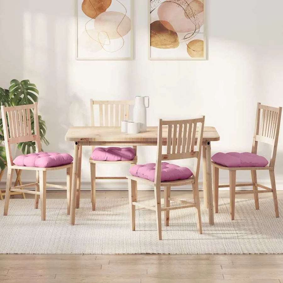 Coussins de siège 4 pcs Rose 45 x 45 x 12 cm tissu