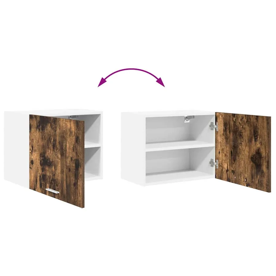 Armoire suspendue Chêne fumé et Blanc 50 x 31 x 40 cm - 11