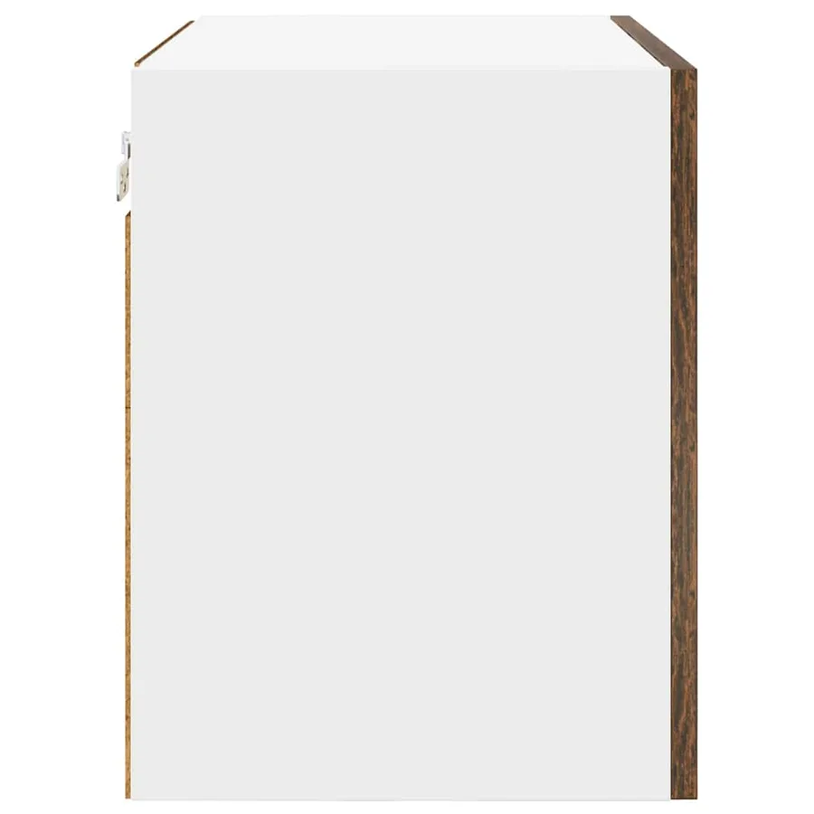 Armoire suspendue Chêne fumé et Blanc 50 x 31 x 40 cm - 7