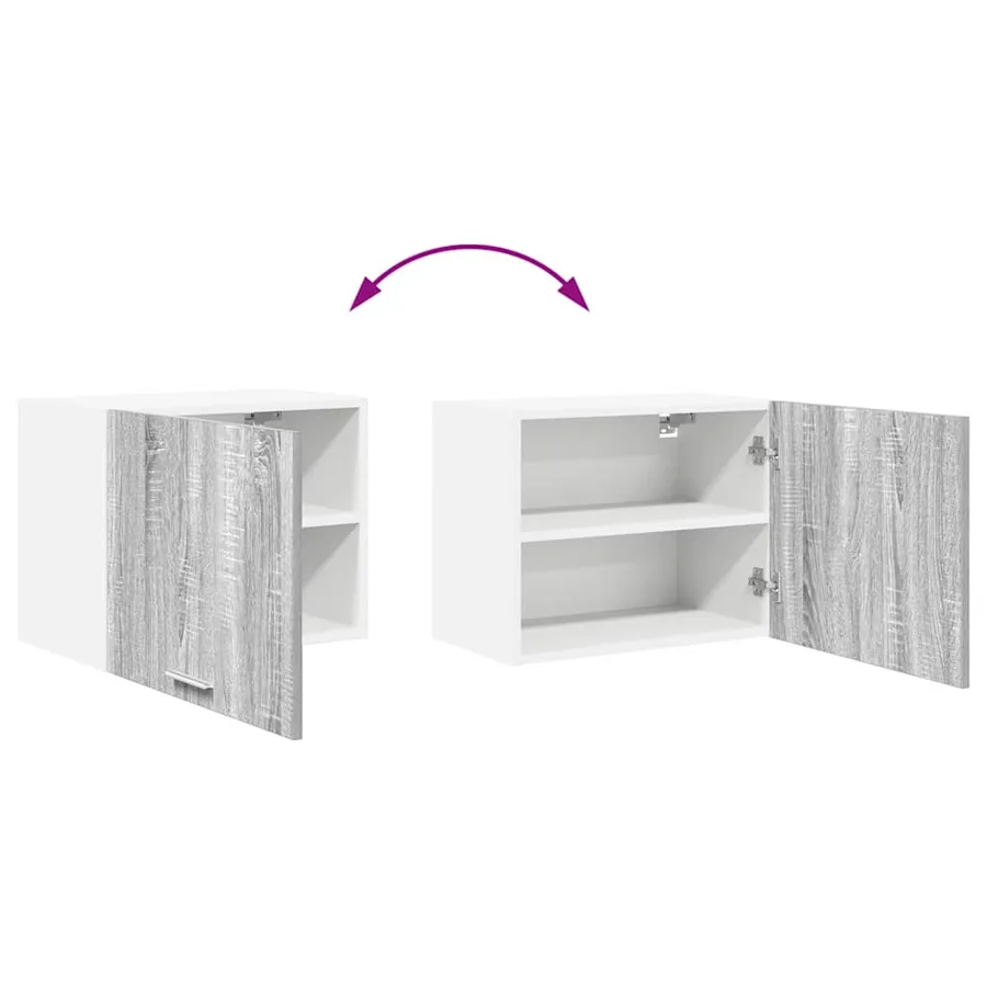 Armoire suspendue Gris Sonoma et Blanc 50 x 31 x 40 cm - 11