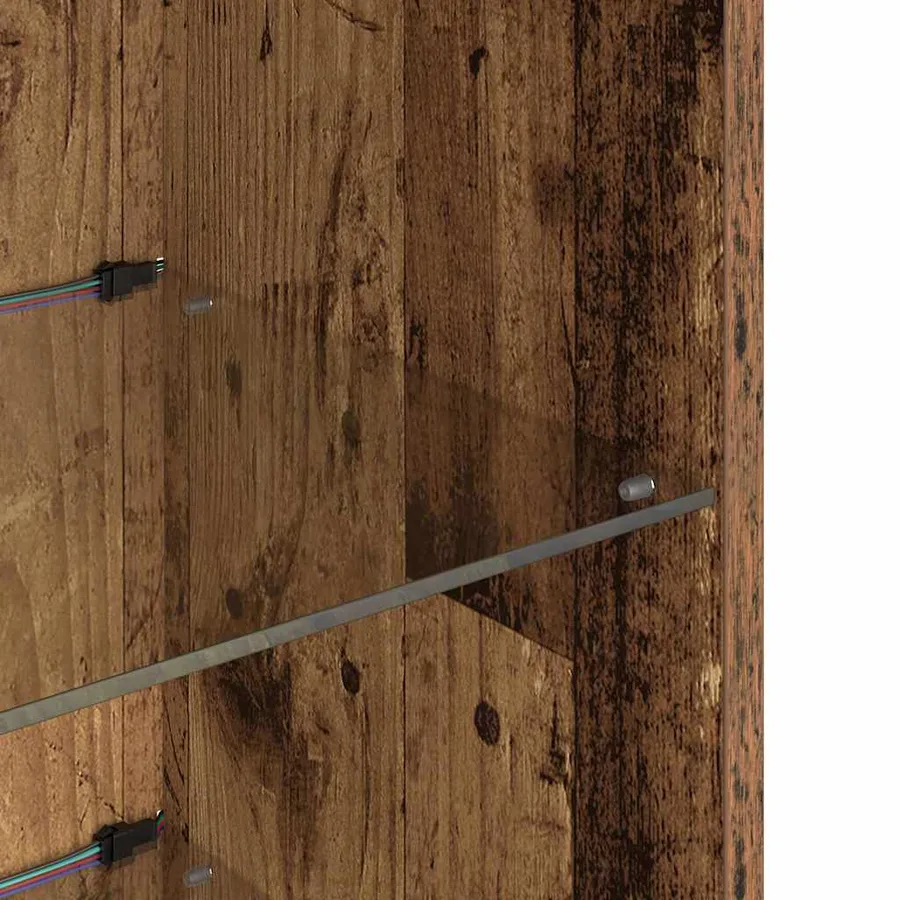 Meubles TV muraux avec LED 2 pcs Bois ancien 30,5 x 30 x 90 cm - 11