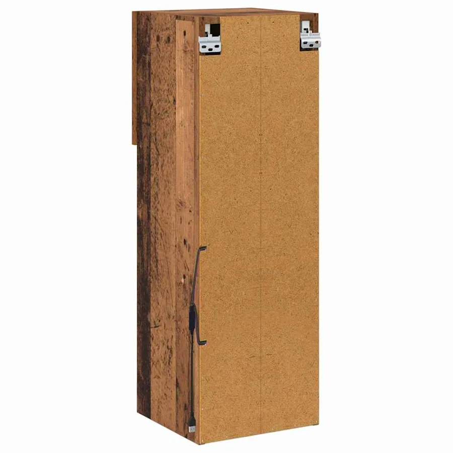 Meubles TV muraux avec LED 2 pcs Bois ancien 30,5 x 30 x 90 cm - 8