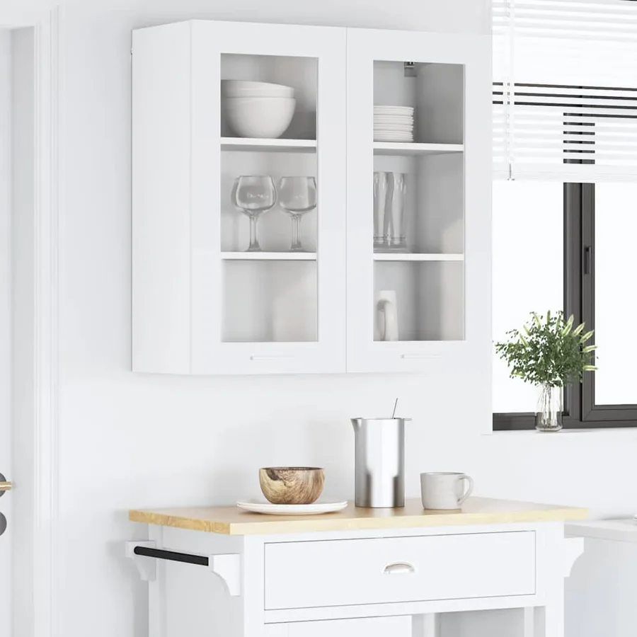 Armoire suspendue Blanc 80 x 31 x 80 cm Bois d'ingénierie - 4