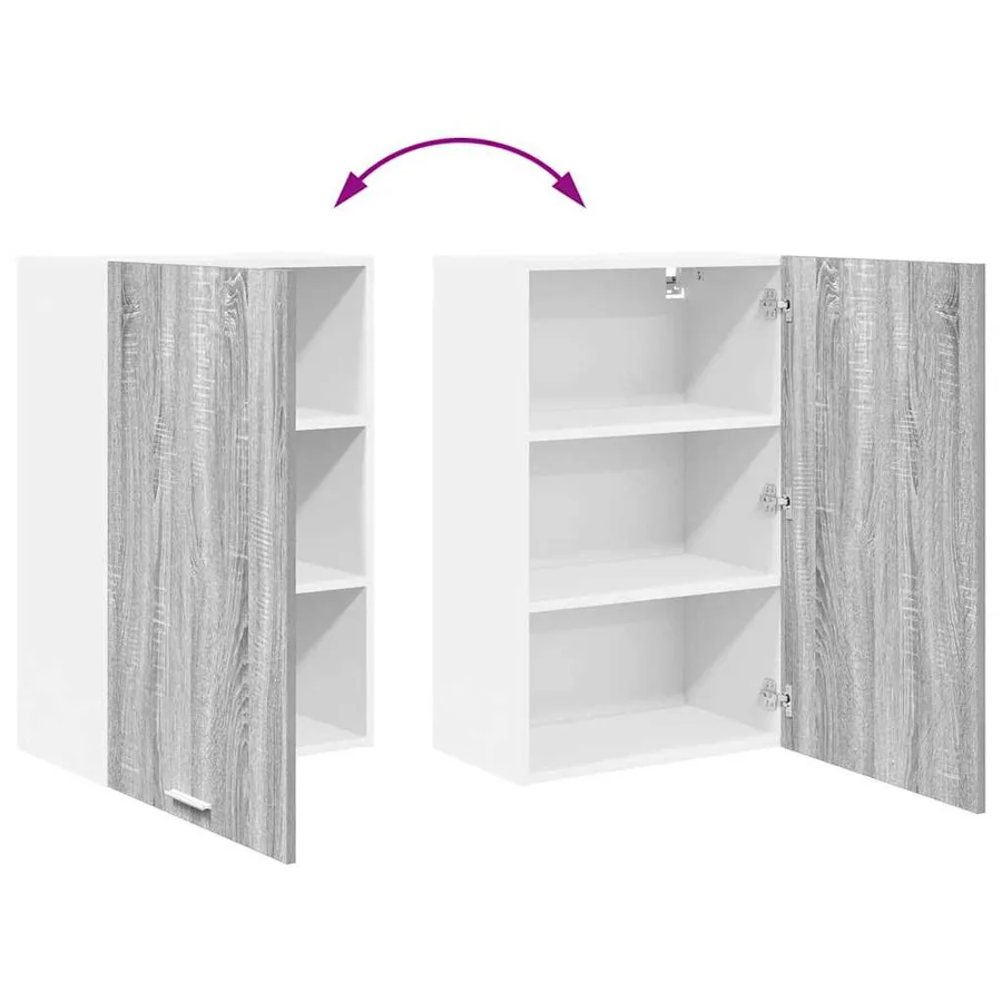 Armoire suspendue Gris Sonoma et Blanc 50 x 31 x 80 cm - 11