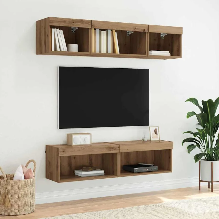 Ensemble meuble TV 2 pcs Chêne artisanal Bois d'ingénierie - 6