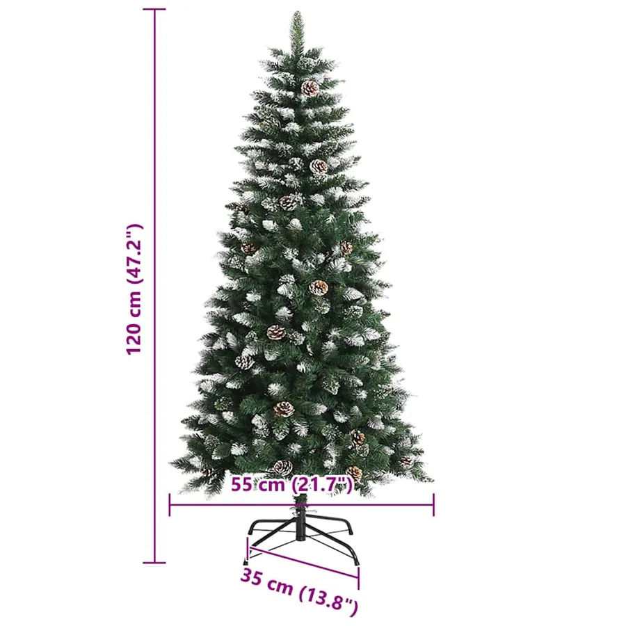 Sapin de Noël artificiel Vert 120 cm PVC, plastique et acier - 19