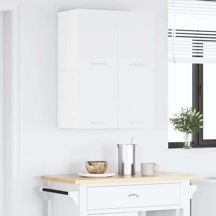 Armoire suspendue 2 pcs Blanc 60 x 31 x 40 cm Bois d'ingénierie - 4