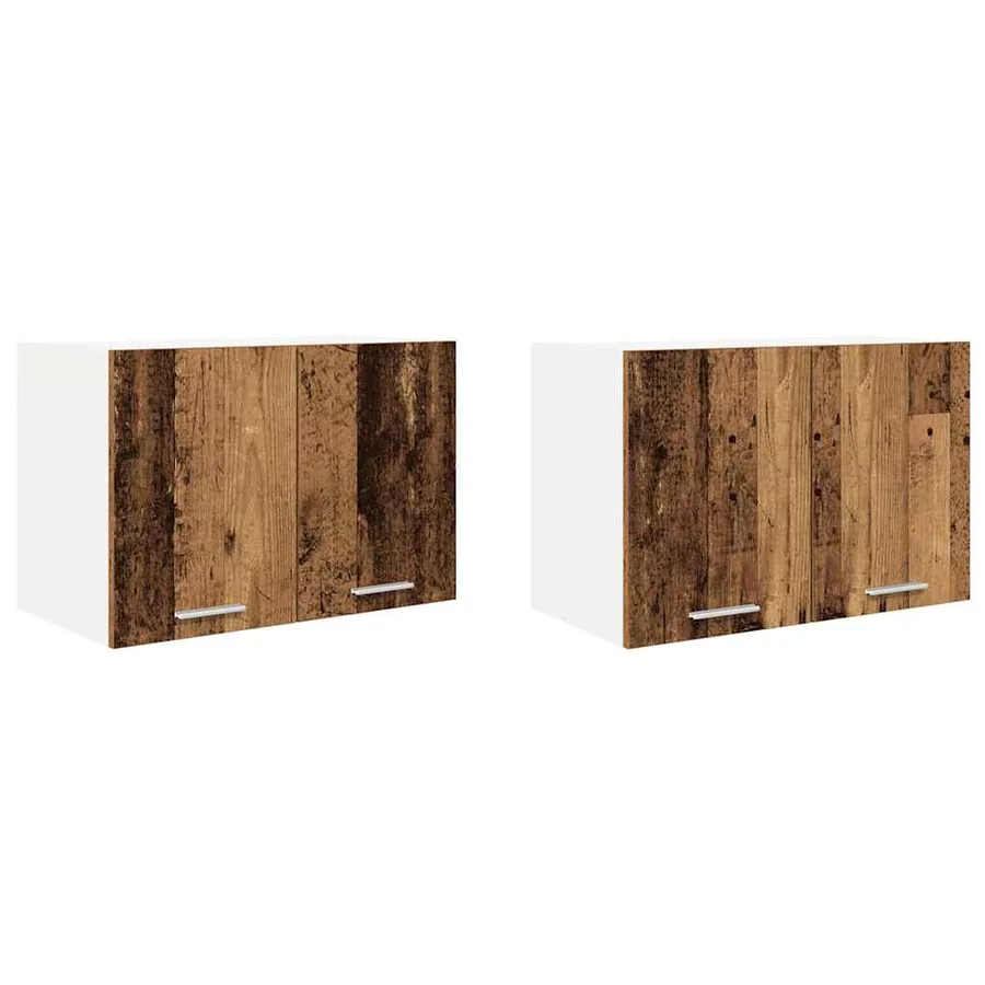 Armoire suspendue 2 pcs Bois ancien et Blanc 60 x 31 x 40 cm - 2