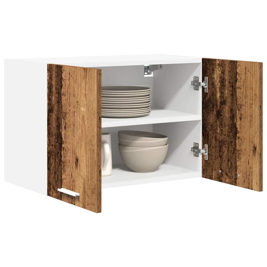 Armoire suspendue 2 pcs Bois ancien et Blanc 60 x 31 x 40 cm - 3