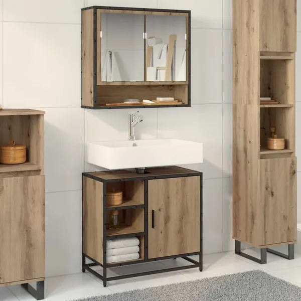 Cabinet de salle de bain Chêne artisanal 65 x 33 x 60 cm