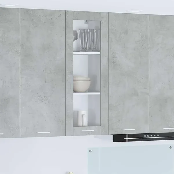 Armoire suspendue Gris béton 40 x 31 x 100 cm Bois d'ingénierie