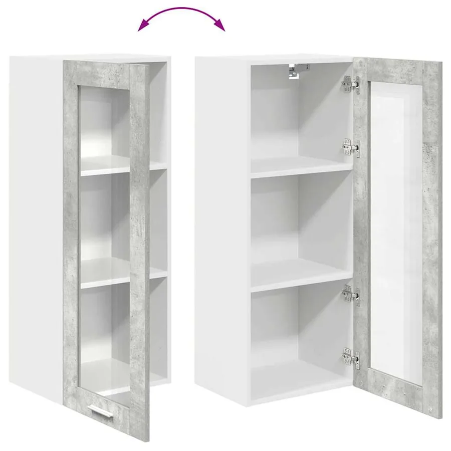 Armoire suspendue Gris béton 40 x 31 x 100 cm Bois d'ingénierie - 11