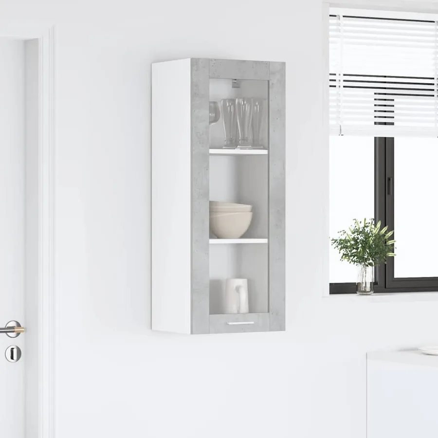 Armoire suspendue Gris béton 40 x 31 x 100 cm Bois d'ingénierie - 4