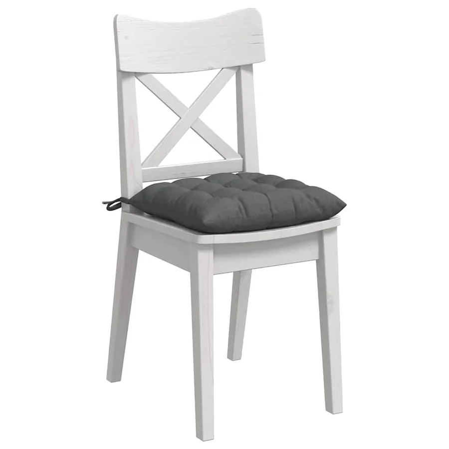 Coussins de siège 4 pcs Gris foncé 40 x 40 x 6 cm tissu - 3