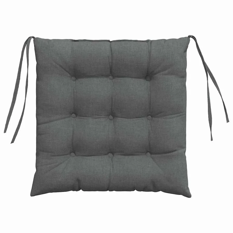 Coussins de siège 4 pcs Gris foncé 40 x 40 x 6 cm tissu - 7