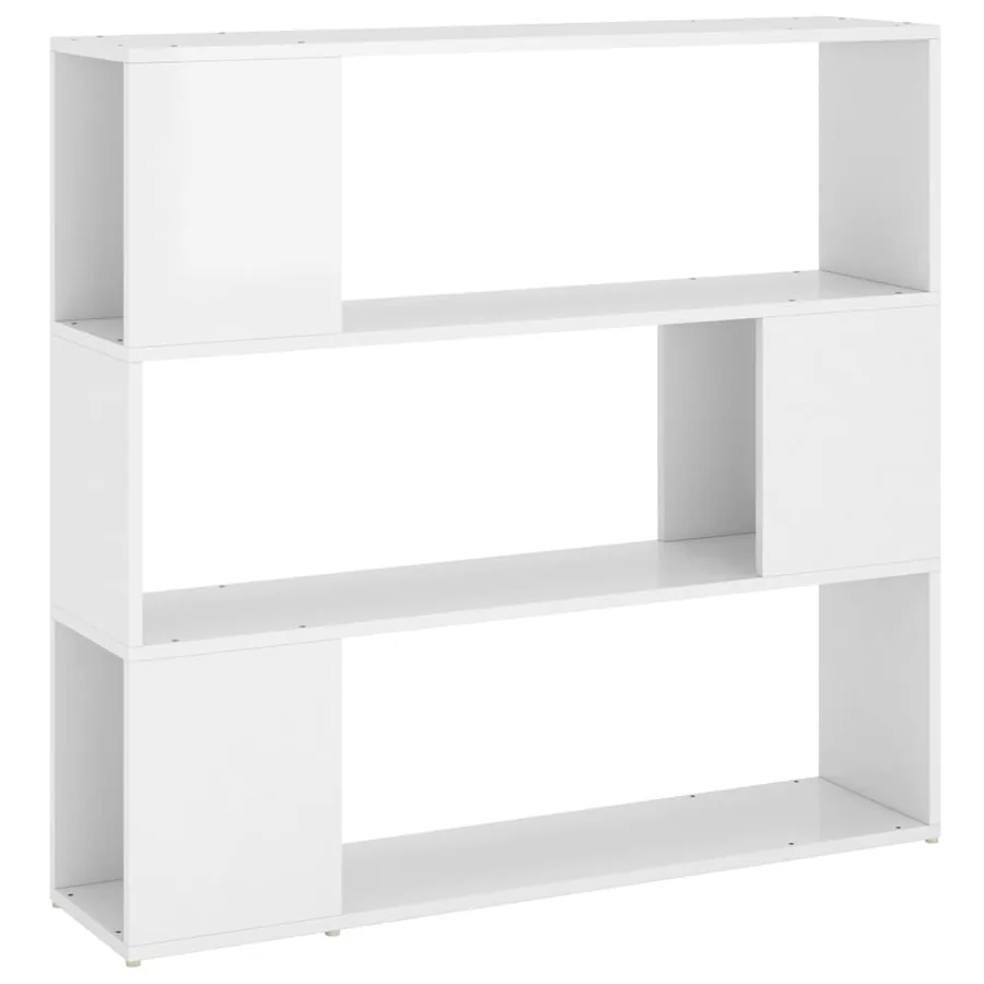 Bibliothèque/Séparateur de pièce Blanc brillant 100x24x94 cm - 2