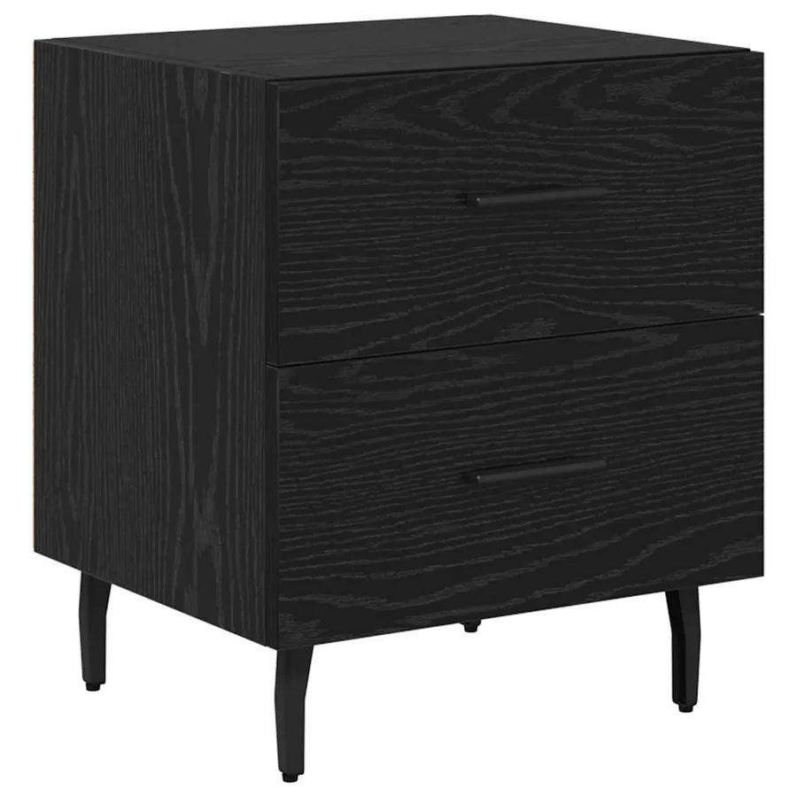 Cabinet de chevet avec tiroir Chêne noir 40 x 35 x 47,5 cm - 2